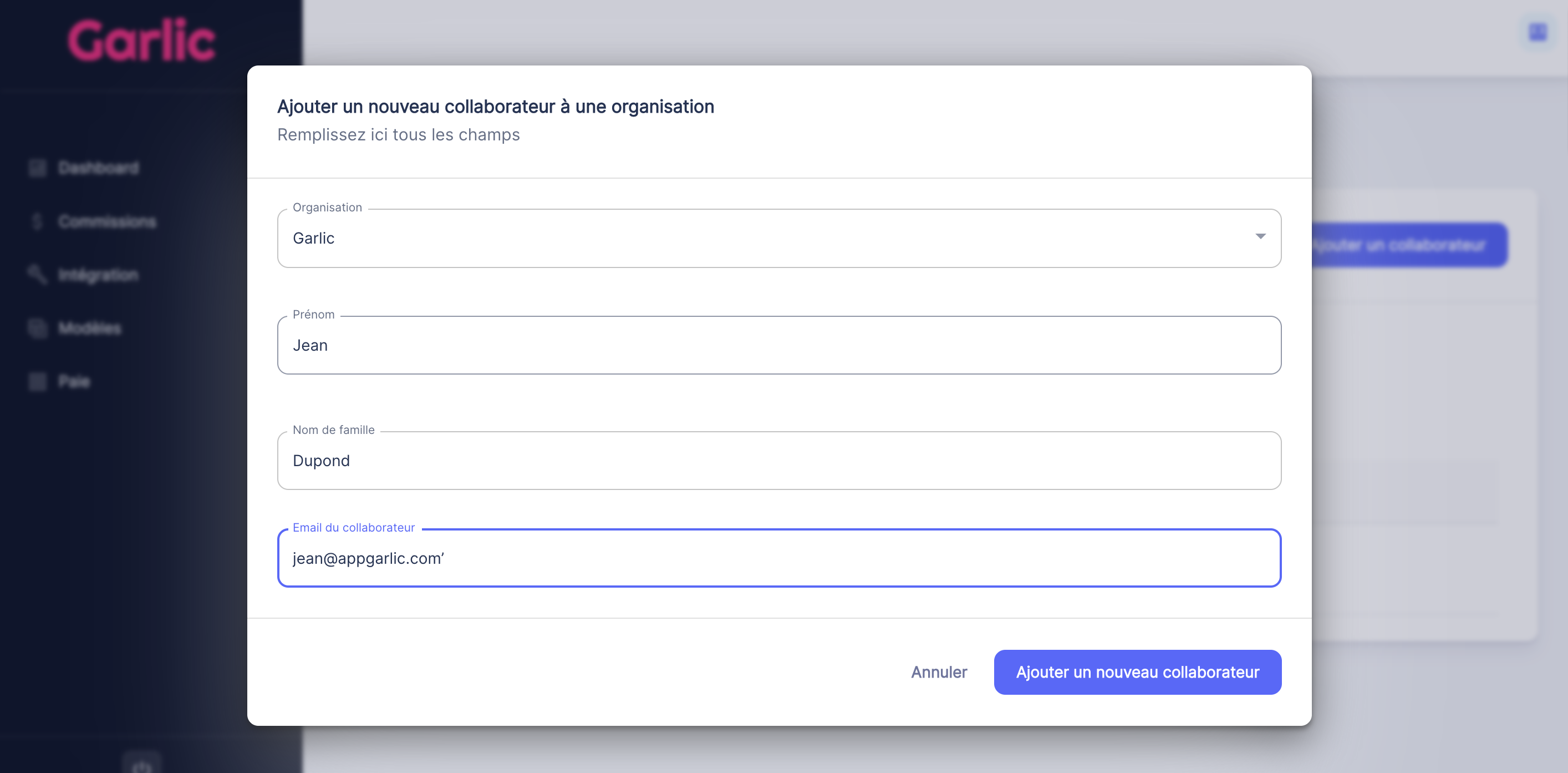 Ajouter un collaborateur