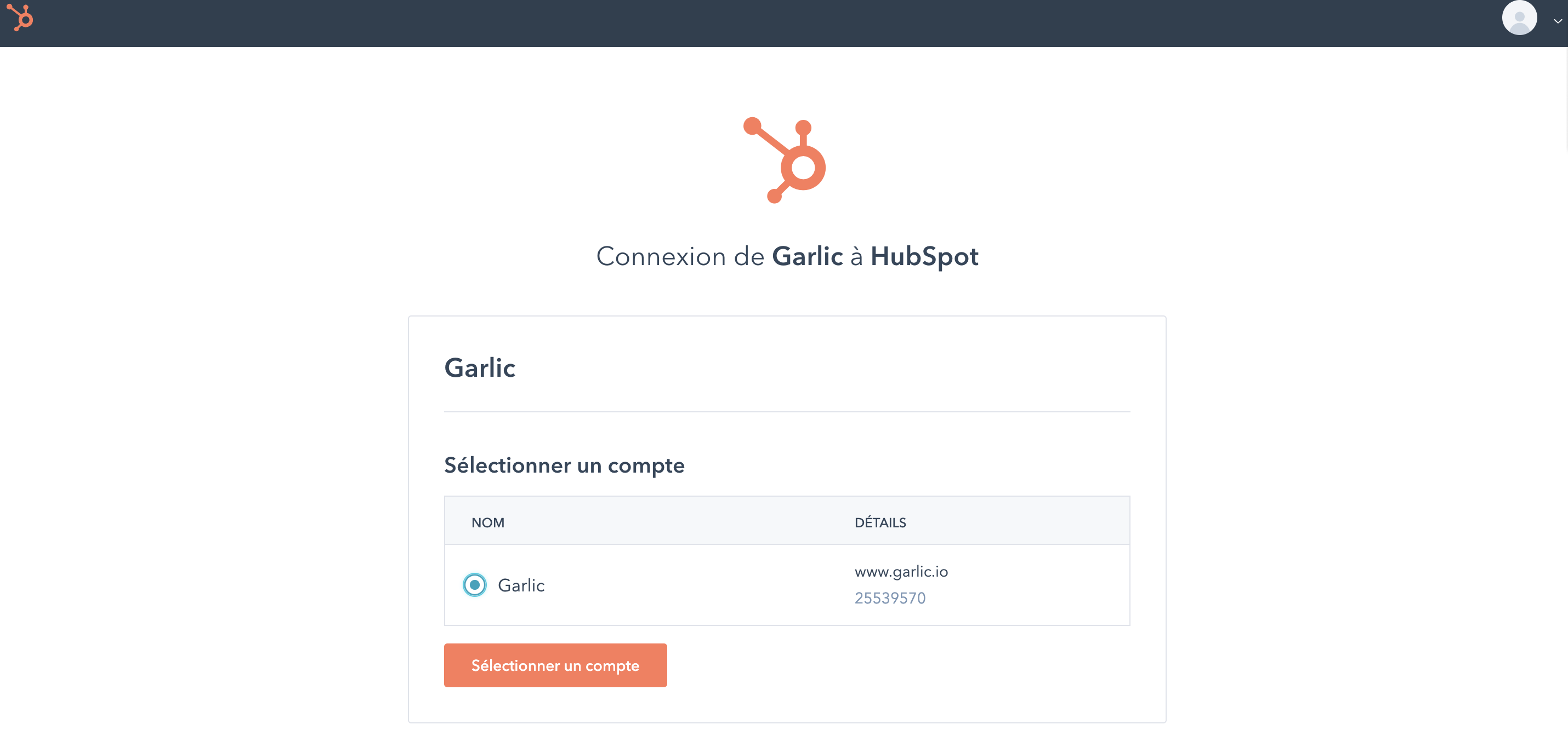 Compte HubSpot
