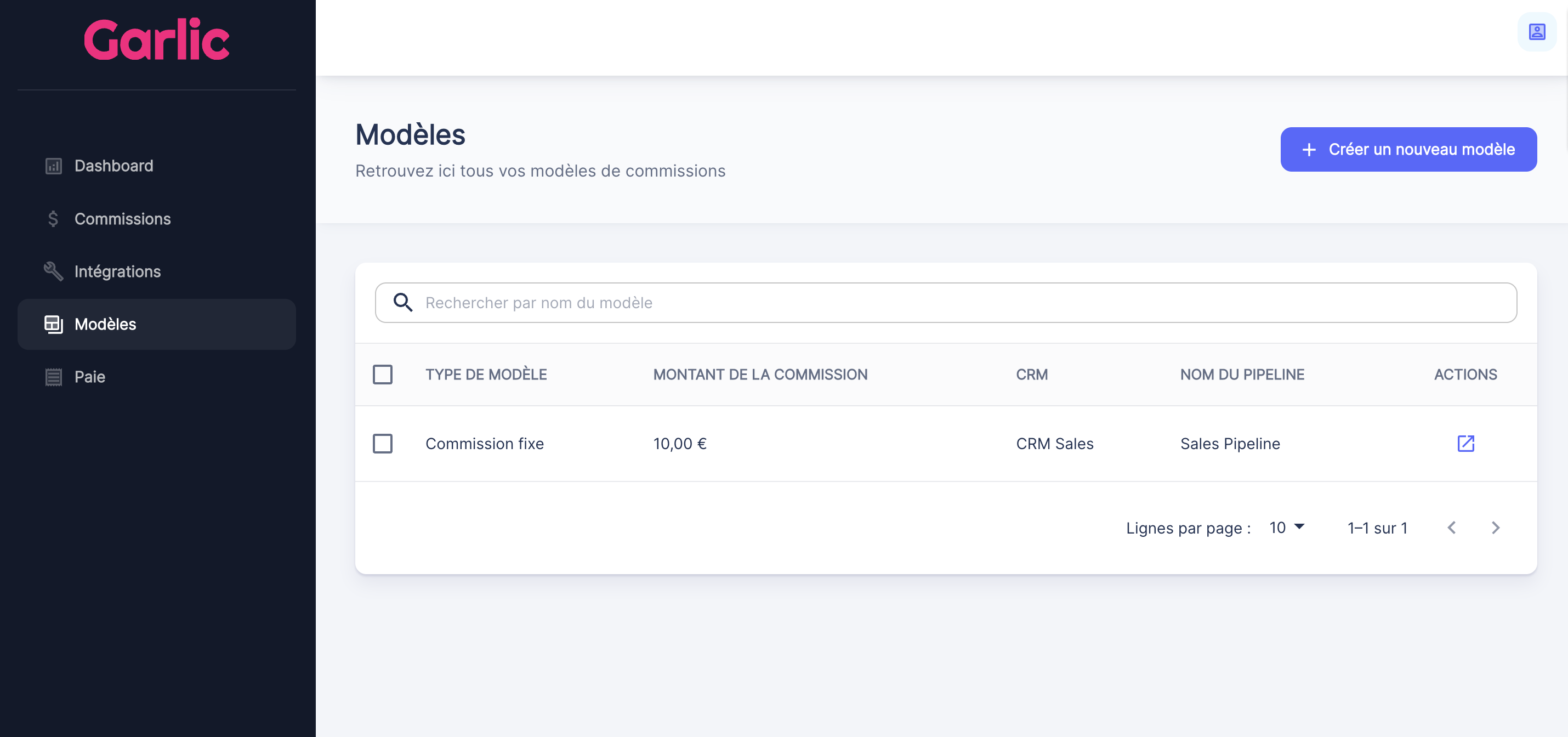 Modèle de commissionnement